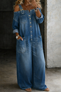 Firenze | Tuta in Denim con Spalle Scoperte