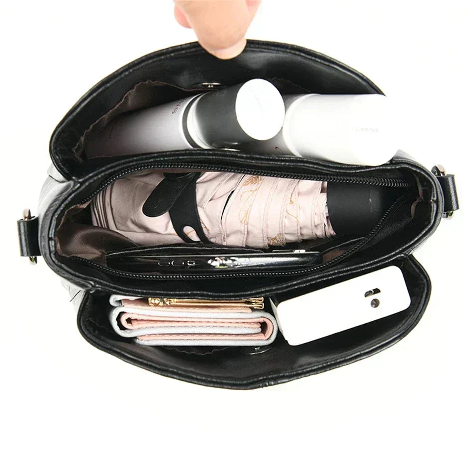Elegante Borsa Tote e Crossbody in Pelle Ricamata per Donne