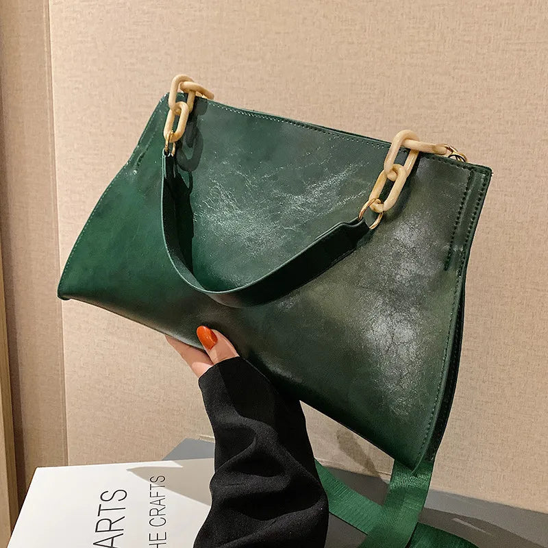 Elegante Borsa a Spalla in Pelle Morbida - Grande Capacità Borsa alla Moda