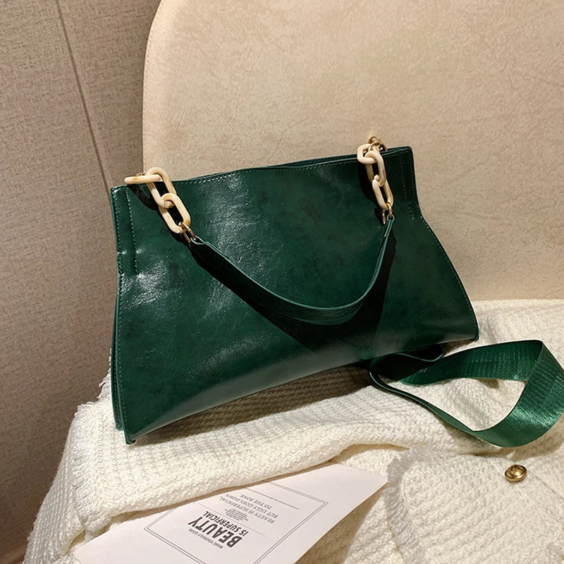 Elegante Borsa a Spalla in Pelle Morbida - Grande Capacità Borsa alla Moda