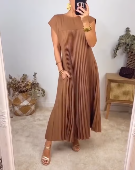 Monroe | Vestido Plisado Sin Mangas
