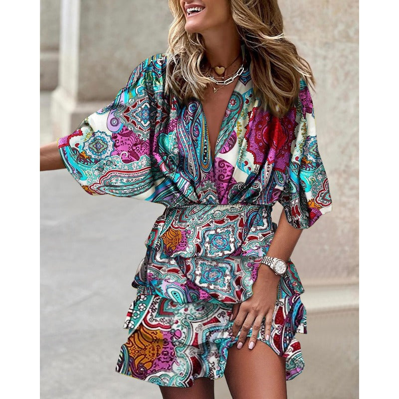 Zachi™ | Vestido Midi con Estampado Floral
