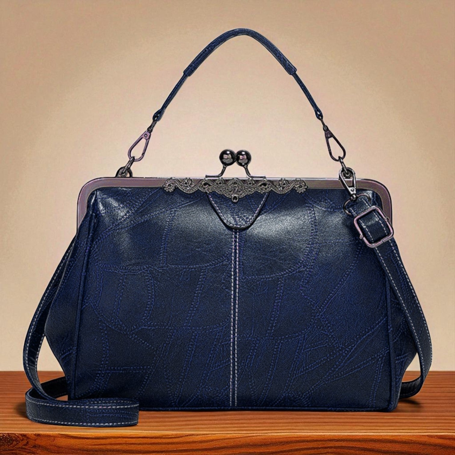 Borsa vintage con chiusura a scatto