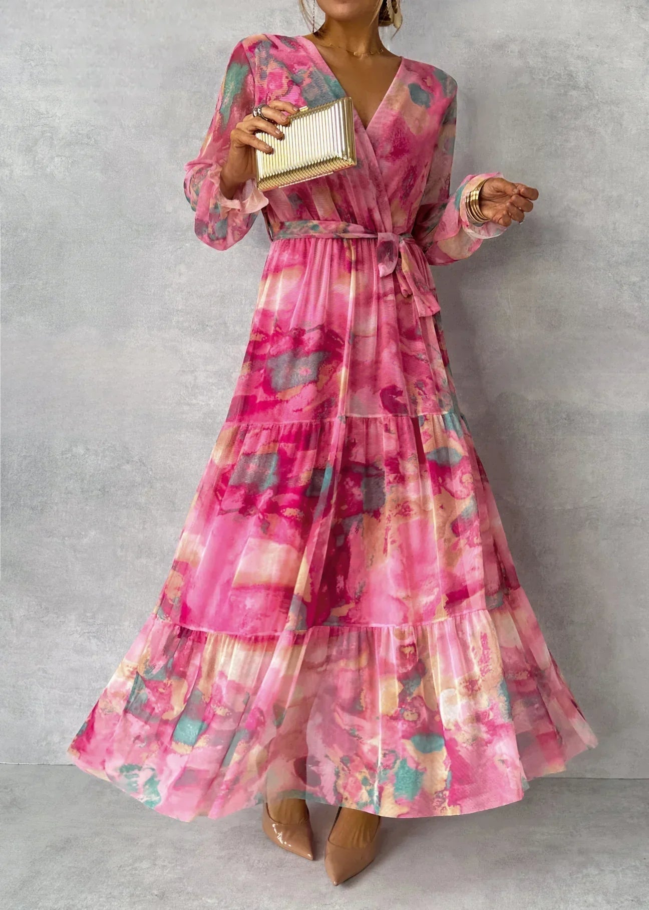 Hazel™ | Vestito a portafoglio con stampa floreale