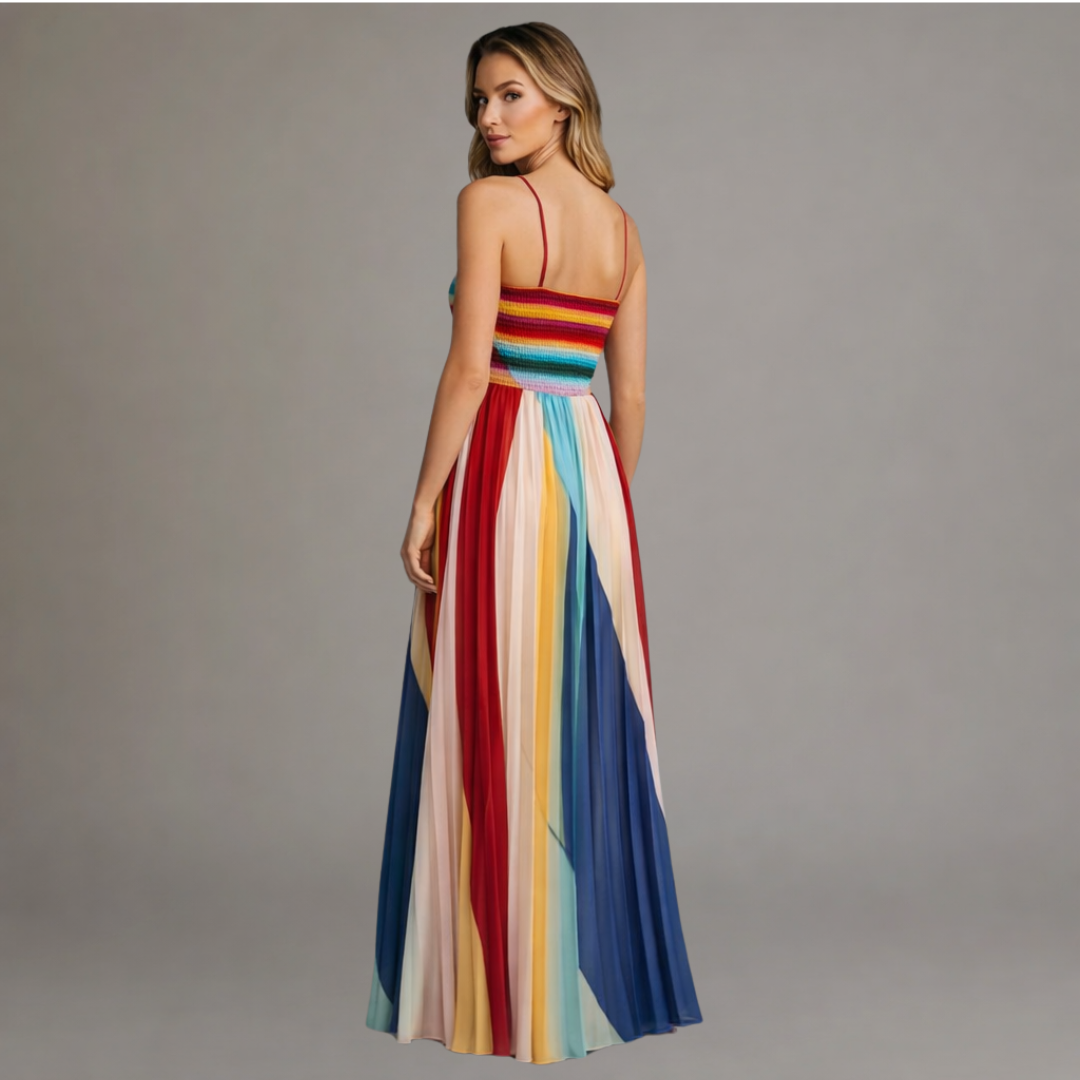 Celestia| Vestido Maxi de Luz Colorida