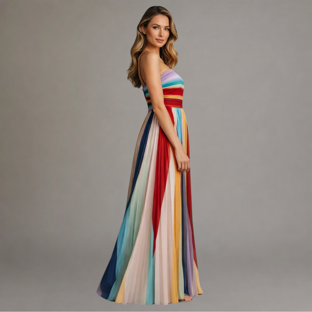 Celestia| Vestido Maxi de Luz Colorida