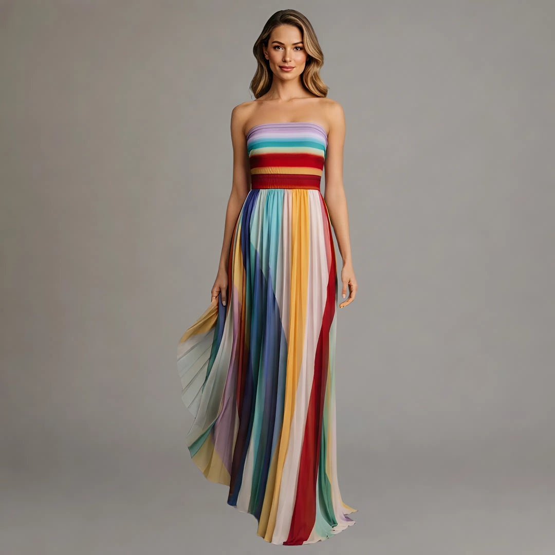 Celestia| Vestido Maxi de Luz Colorida