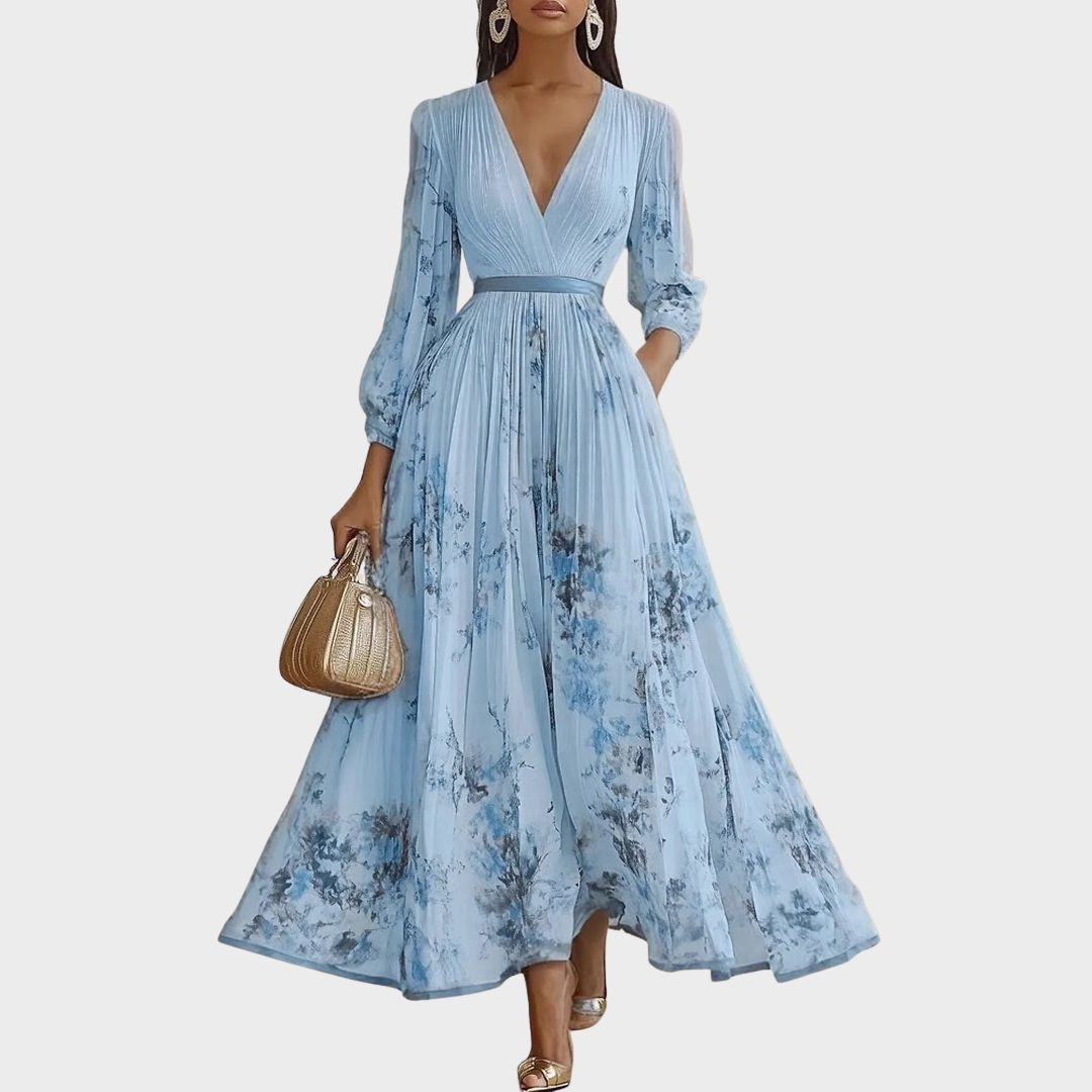 Rowella | Elegante Vestido Maxi Plisado