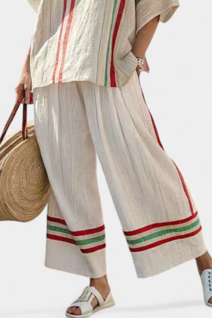 Truvane | Blusa Boho Con Stampa Confortevole & Pantaloni Loose-Fit