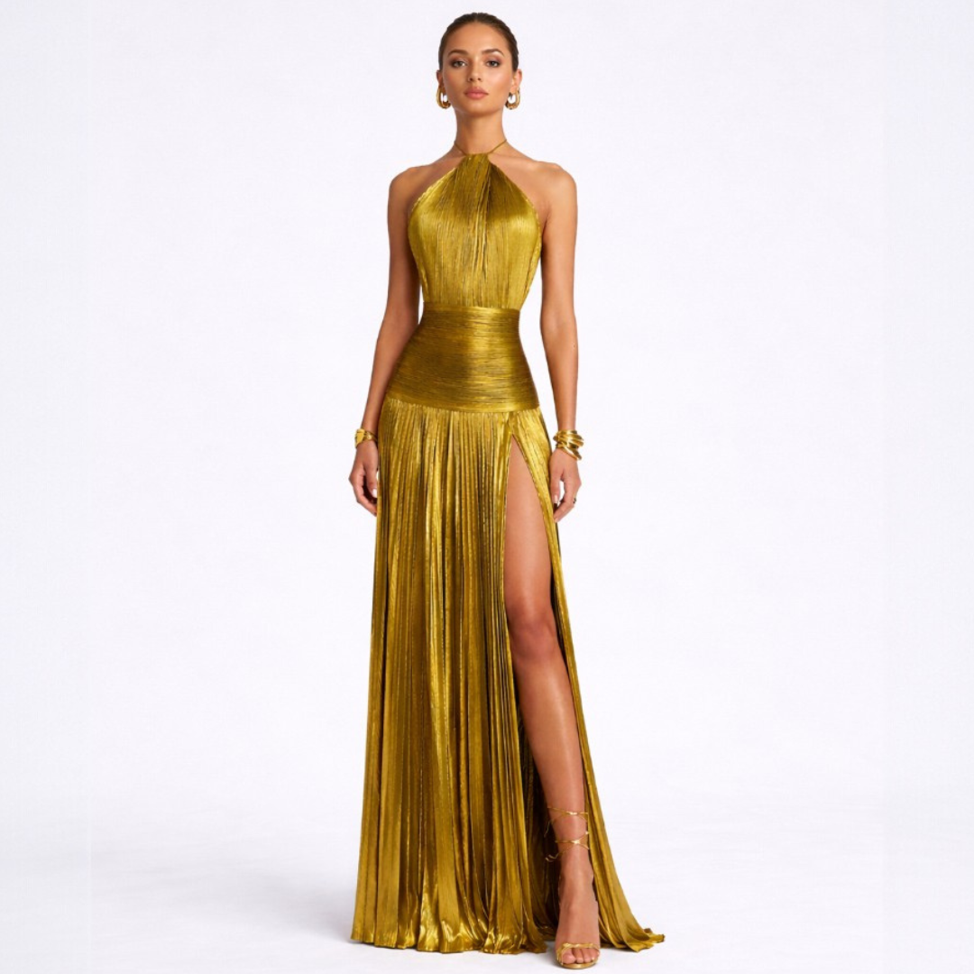 Ismeria | Vestido Maxi Esplendor Dorado