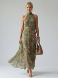 Mirelle | Abito Midi con Scollo a Halter Arricciato