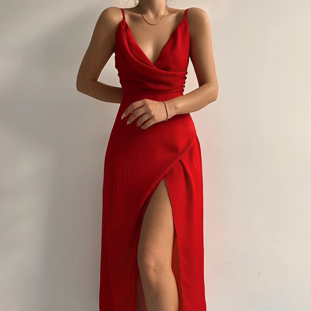 Vionna | Vestido Elegante con Escote Victoria