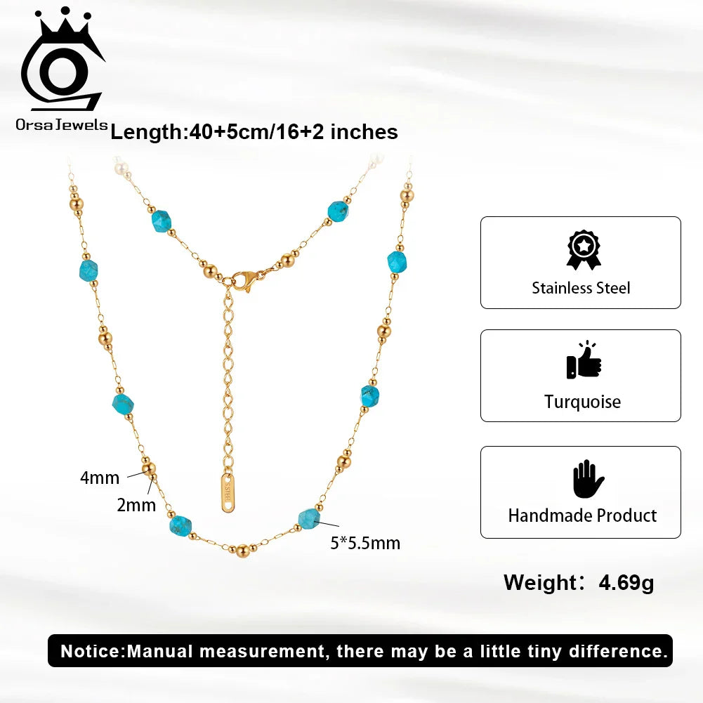 Gargantilla y pulsera de turquesa