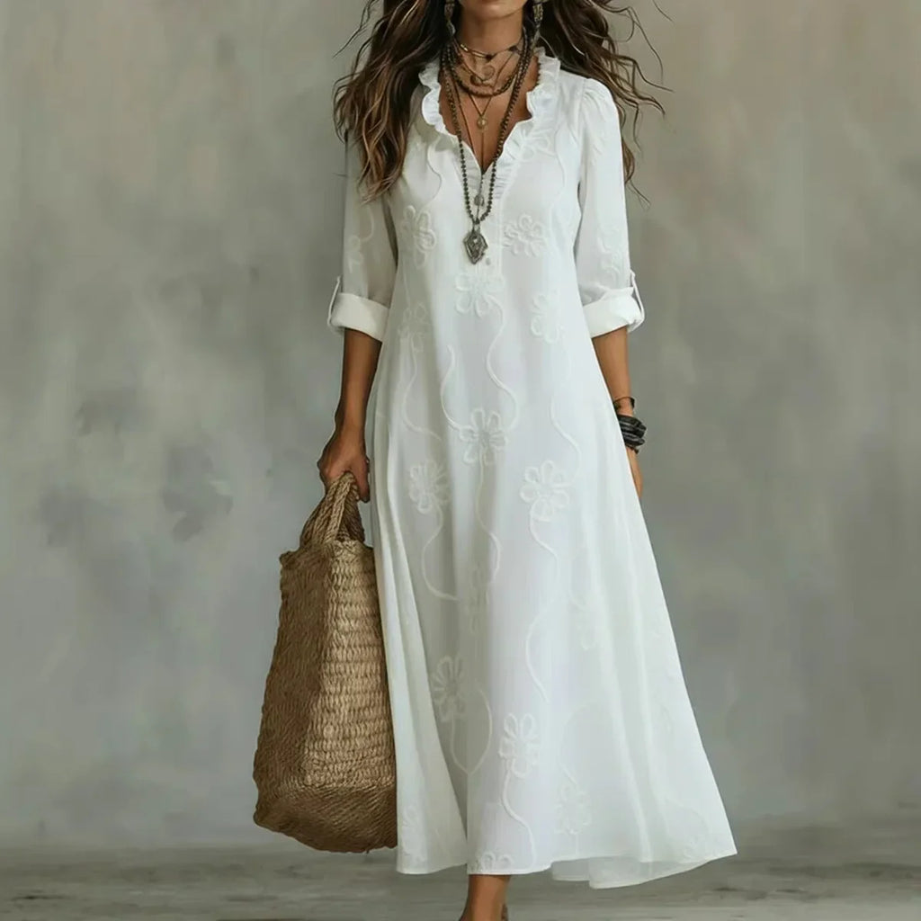 Ropa Larga de Verano con Flores Sienna