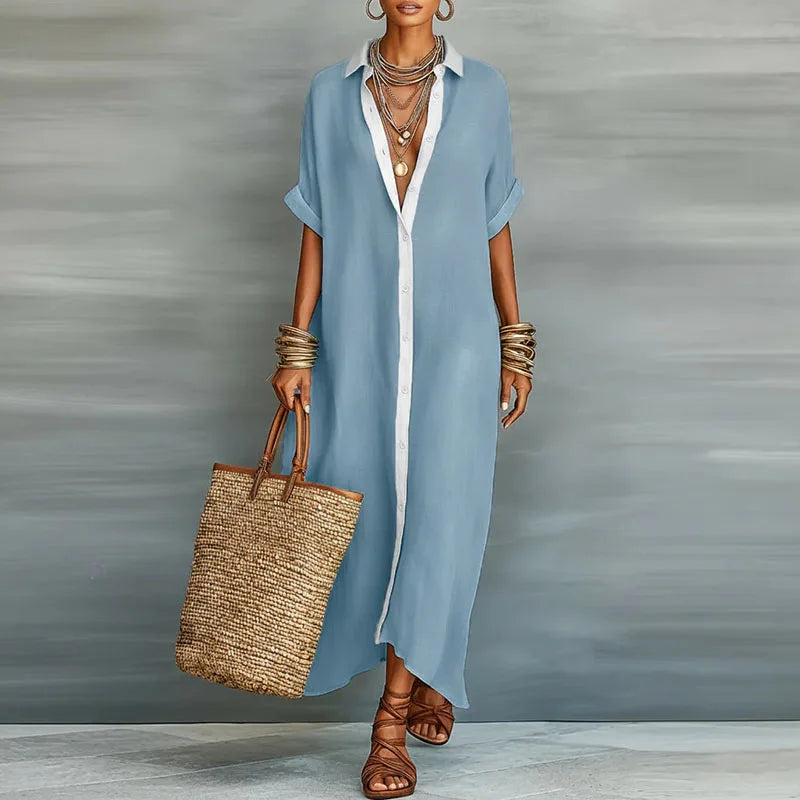 Anastasia™ | Abito Camicia Lungo con Bottoni