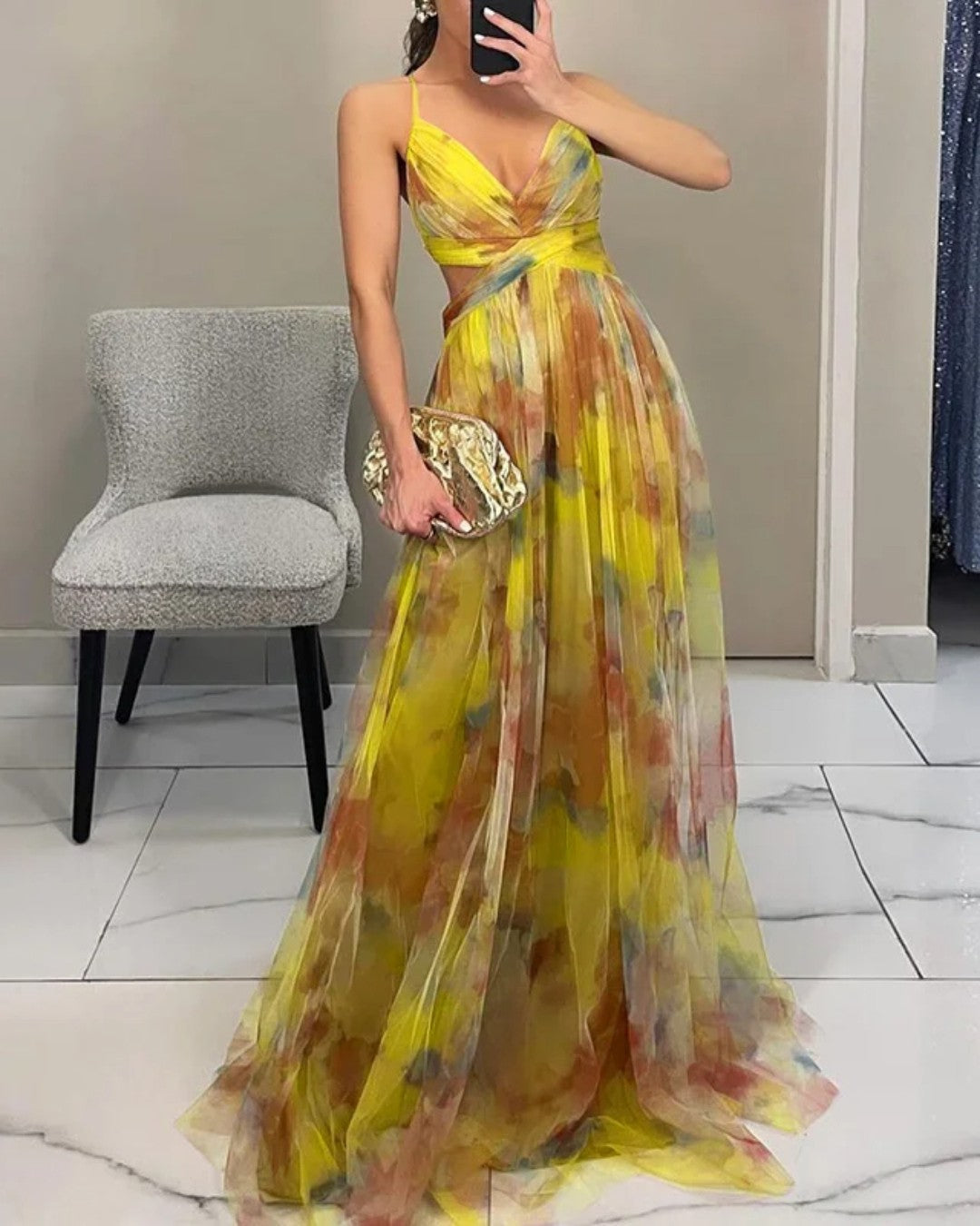 Giselle | Encantador Maxi-Vestido con Estampado Floral