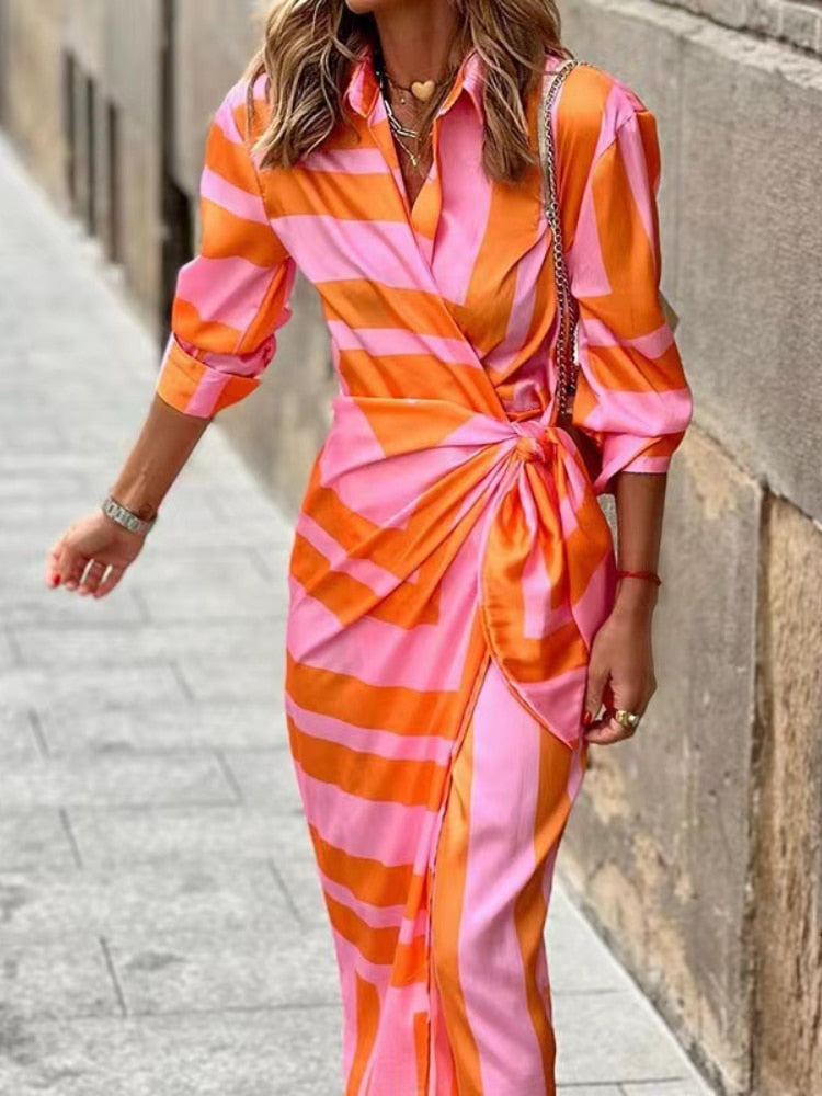 Amelia™ | Vestido Cruzado con Estampado