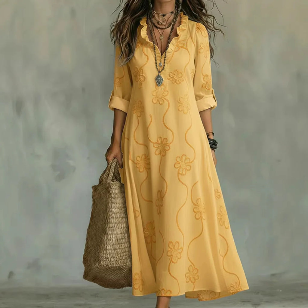 Ropa Larga de Verano con Flores Sienna
