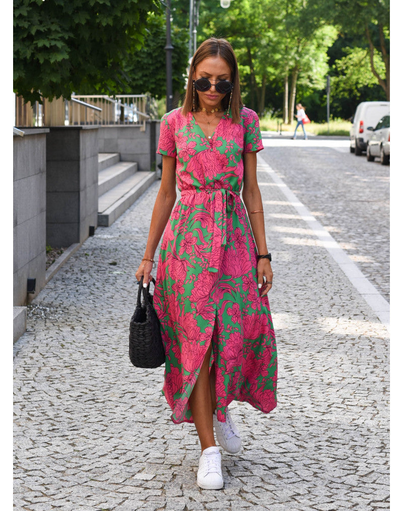 Talia™ | Vestido elegante de flores con escote en V