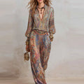 Paisley Print Boho Two-Piece Set