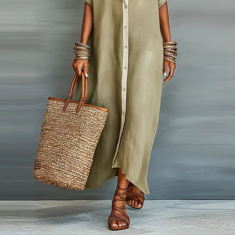 Anastasia™ | Abito Camicia Lungo con Bottoni