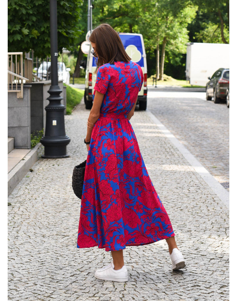 Talia™ | Vestido elegante de flores con escote en V