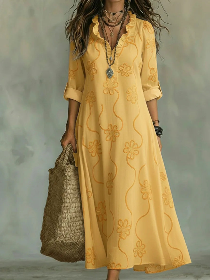 Ropa Larga de Verano con Flores Sienna