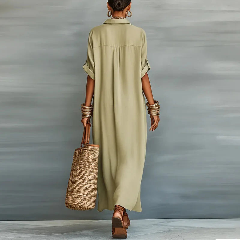 Anastasia™ | Abito Camicia Lungo con Bottoni