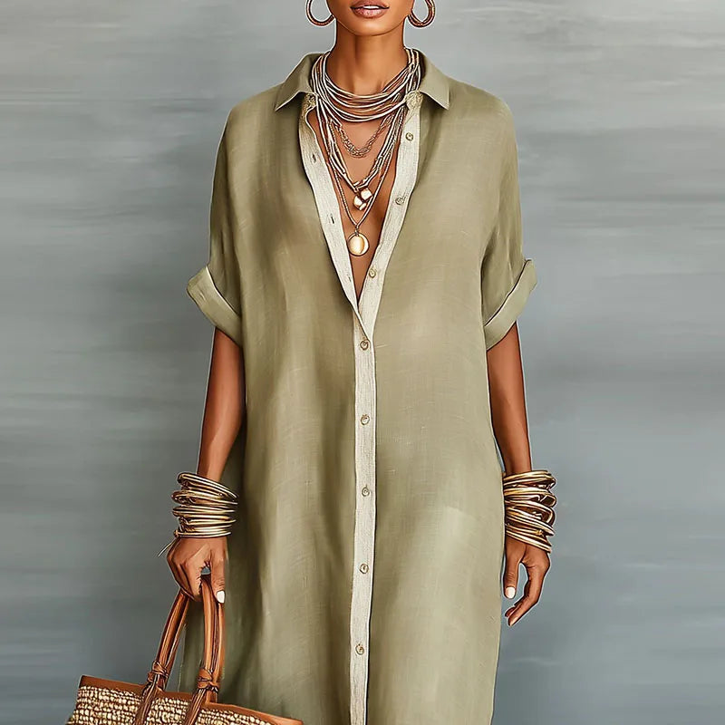 Anastasia™ | Abito Camicia Lungo con Bottoni