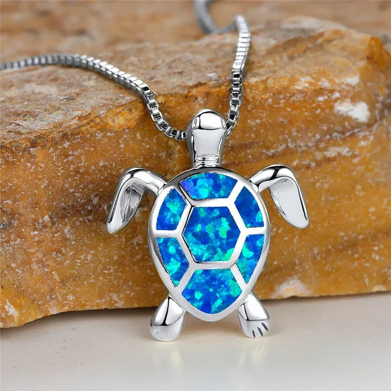 Colgante Tortuga en Ópalo de Fuego Verde Vintage en Oro