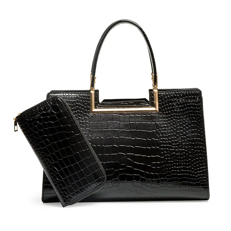 Set di Borsa e Portafoglio in Pelle