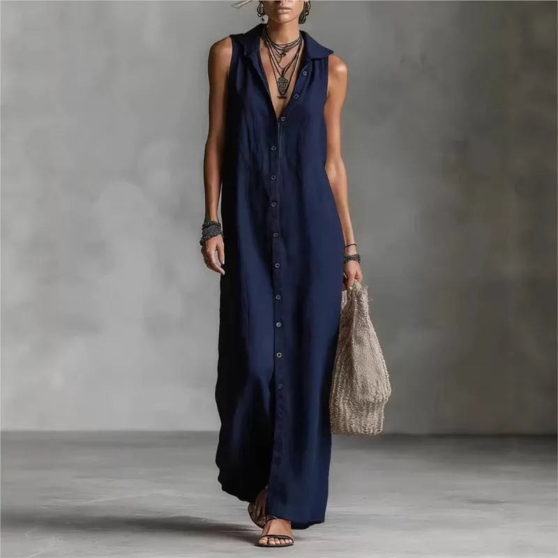Penelope | Abito Midi Elegante e Casual con Scollatura a V