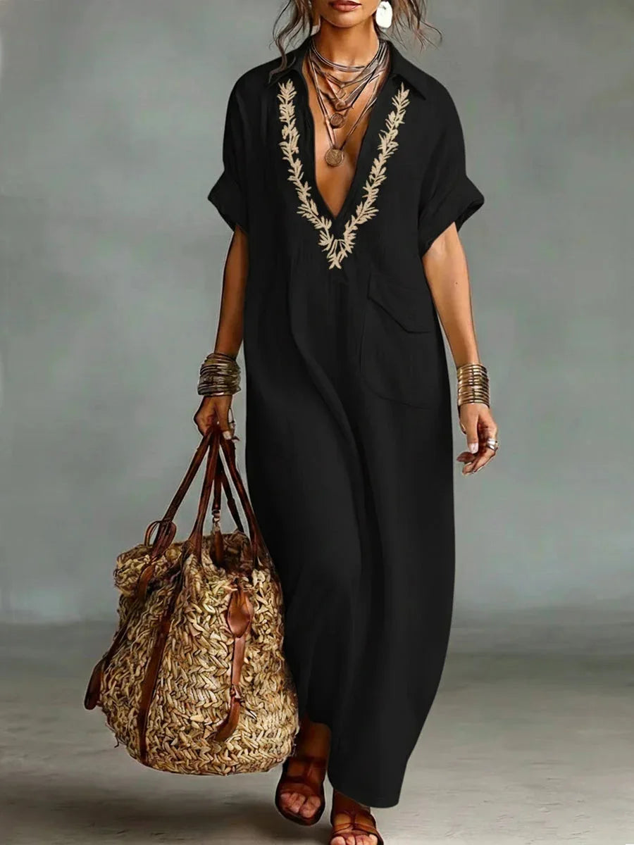 Marta | Abito Maxi Bohemien con Stampa Floreale