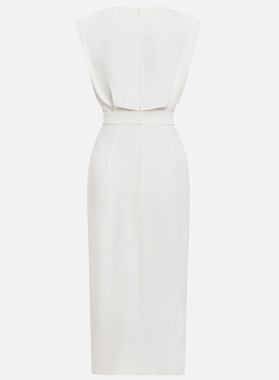Mariam - Vestido medio ajustado con botones dorados