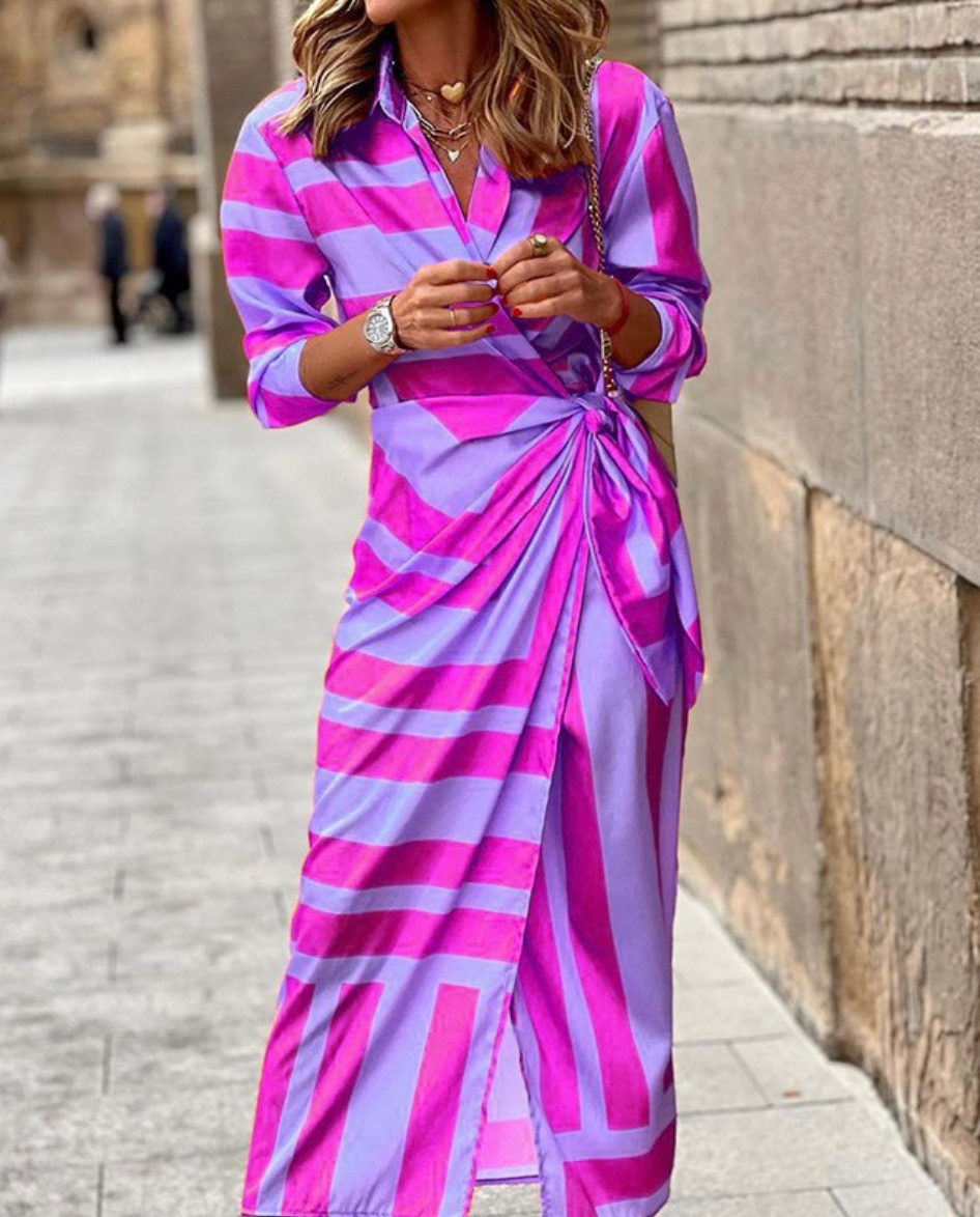 Amelia™ | Vestido Cruzado con Estampado