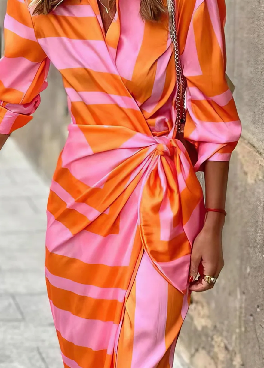 Amelia™ | Vestido Cruzado con Estampado