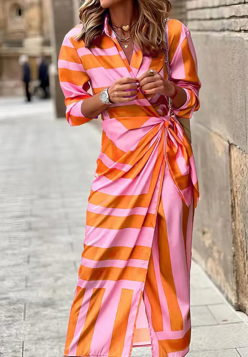 Amelia™ | Vestido Cruzado con Estampado