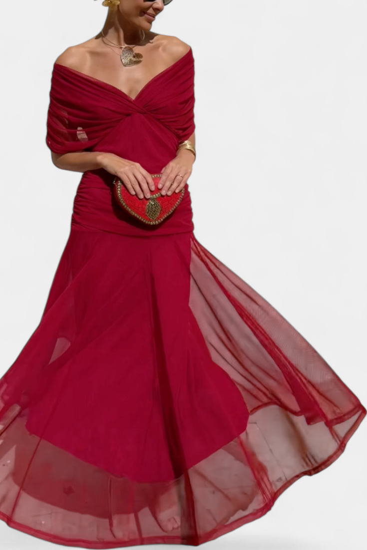 Florendra™ | Vestido Largo Floral con Cuello en V