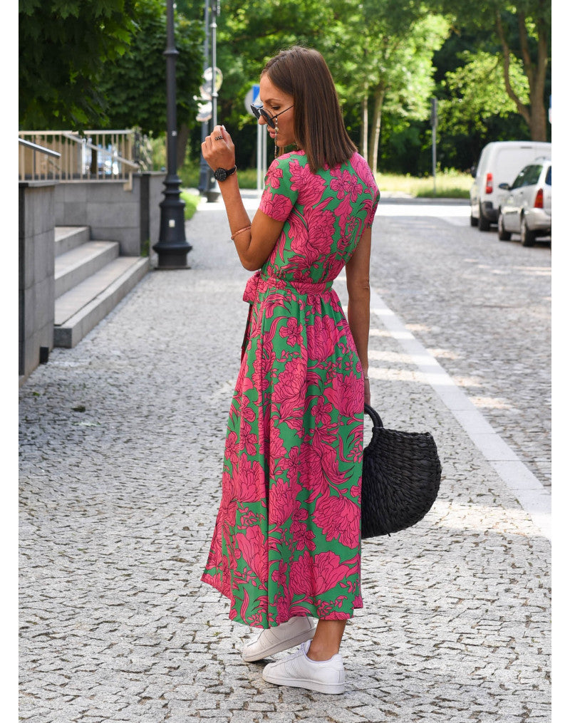 Talia™ | Vestido elegante de flores con escote en V