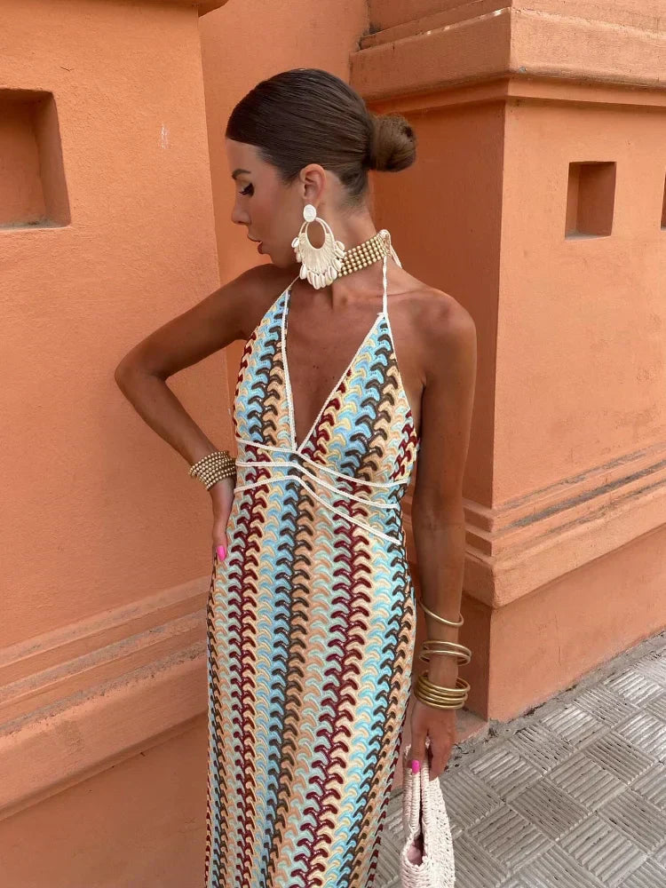 Naama-Lee™ | Abito Maxi Senza Schiena con Scollatura a V