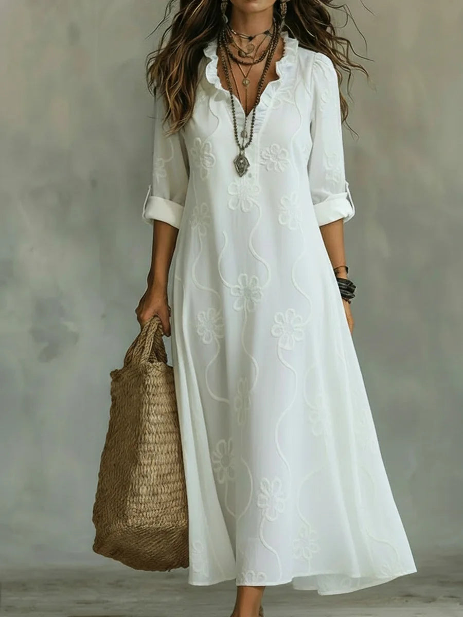 Ropa Larga de Verano con Flores Sienna