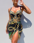 Darius – Costume intero con effetto push-up e gonna da spiaggia abbinata