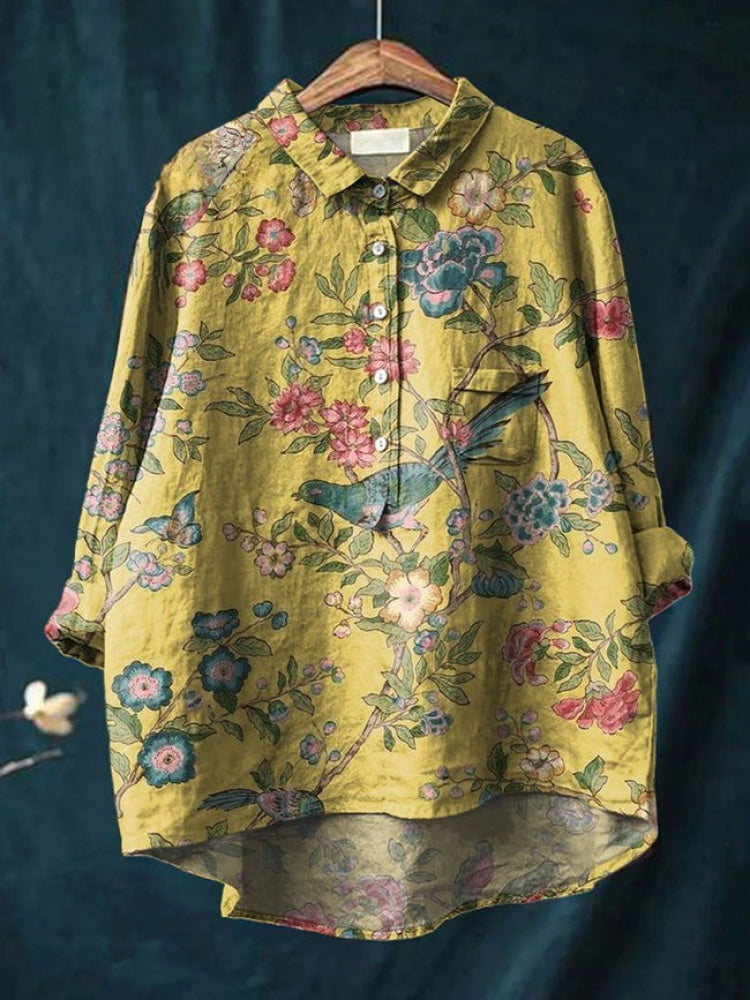 Vivia™ | Blusa in Lino Senza Tempo con Stampa