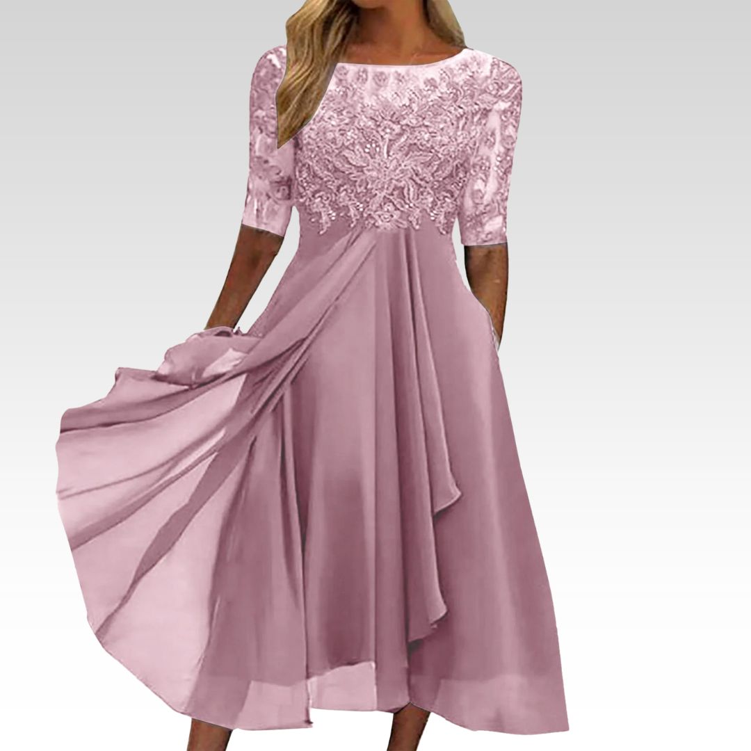 Harper™ | Elegante vestido midi de encaje