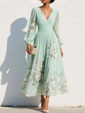 Cisella | Vestido midi verde claro floral