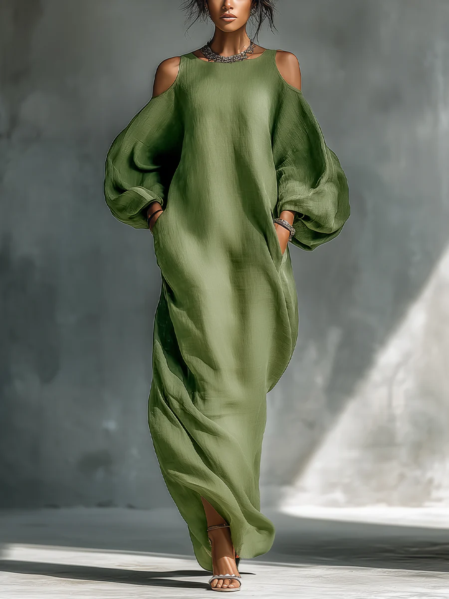 Susana | Abito Maxi Fluido con Design Off-the-Shoulder
