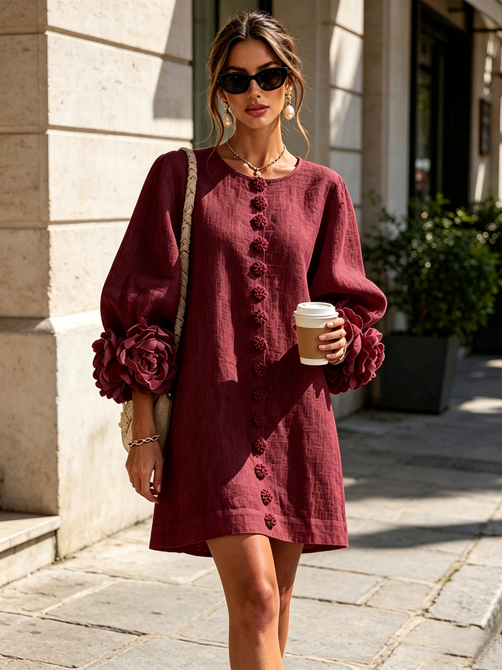 Élodie | Vestido Floral con Botones