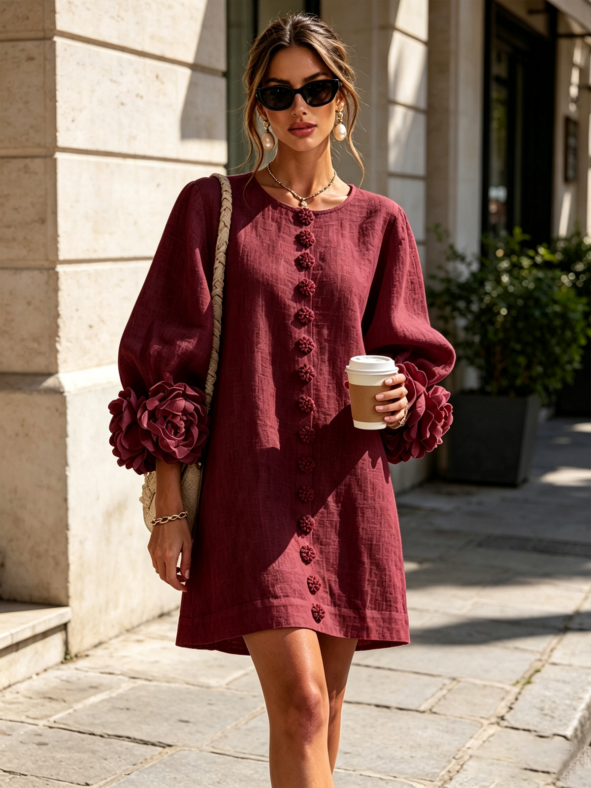 Élodie | Vestido Floral con Botones