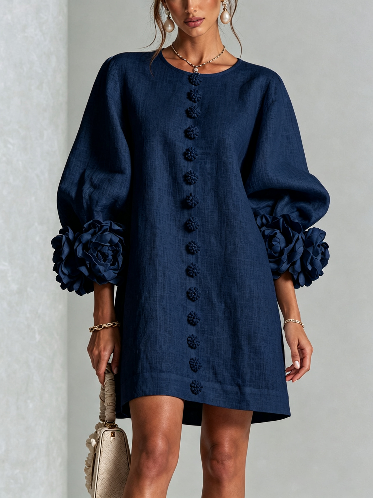 Élodie | Vestido Floral con Botones