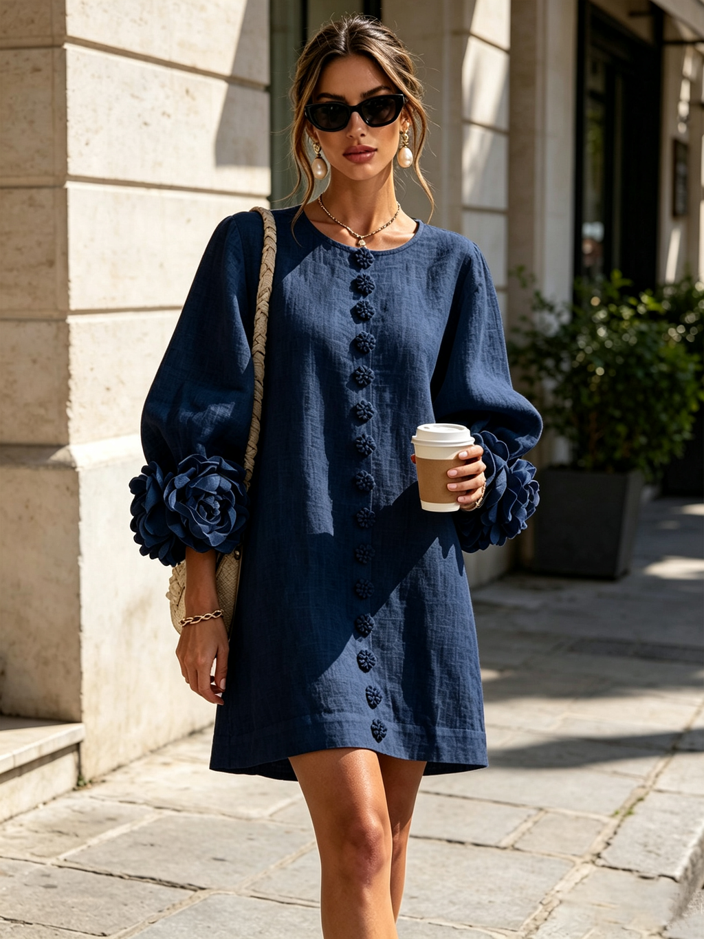 Élodie | Vestido Floral con Botones